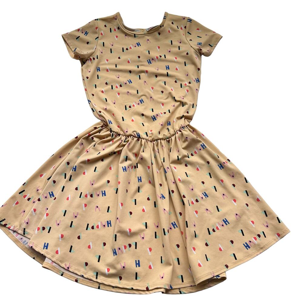 Dot Dot Smile "Happy" Yellow Dress - Size 8/10